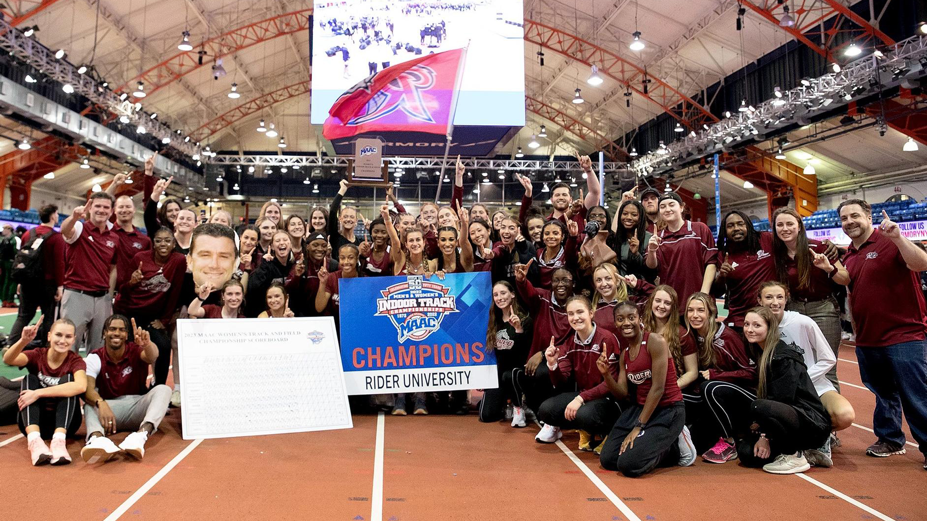 Women's track and field wins 2023 MAAC Indoor Championship Rider